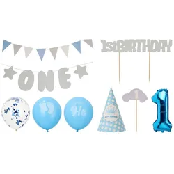 Set Partydekorationen 1. Geburtstag - Blau/Junge, 9tlg. (9 Stk.)