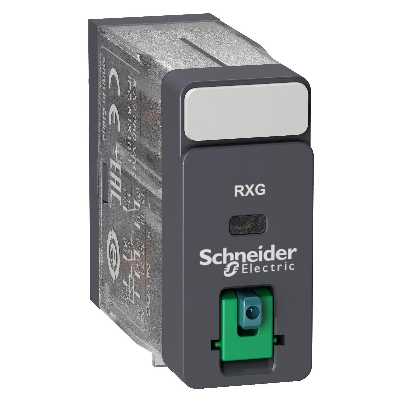 Schneider Electric Relay 2CO 5A 24VDC w Test Button (RXG21BD)