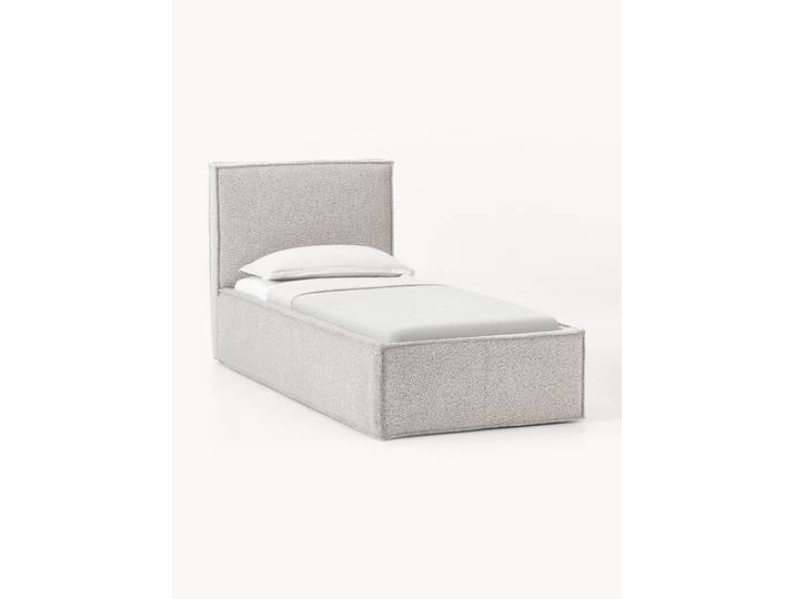 Bouclé-Einzelbett Dream mit Stauraum