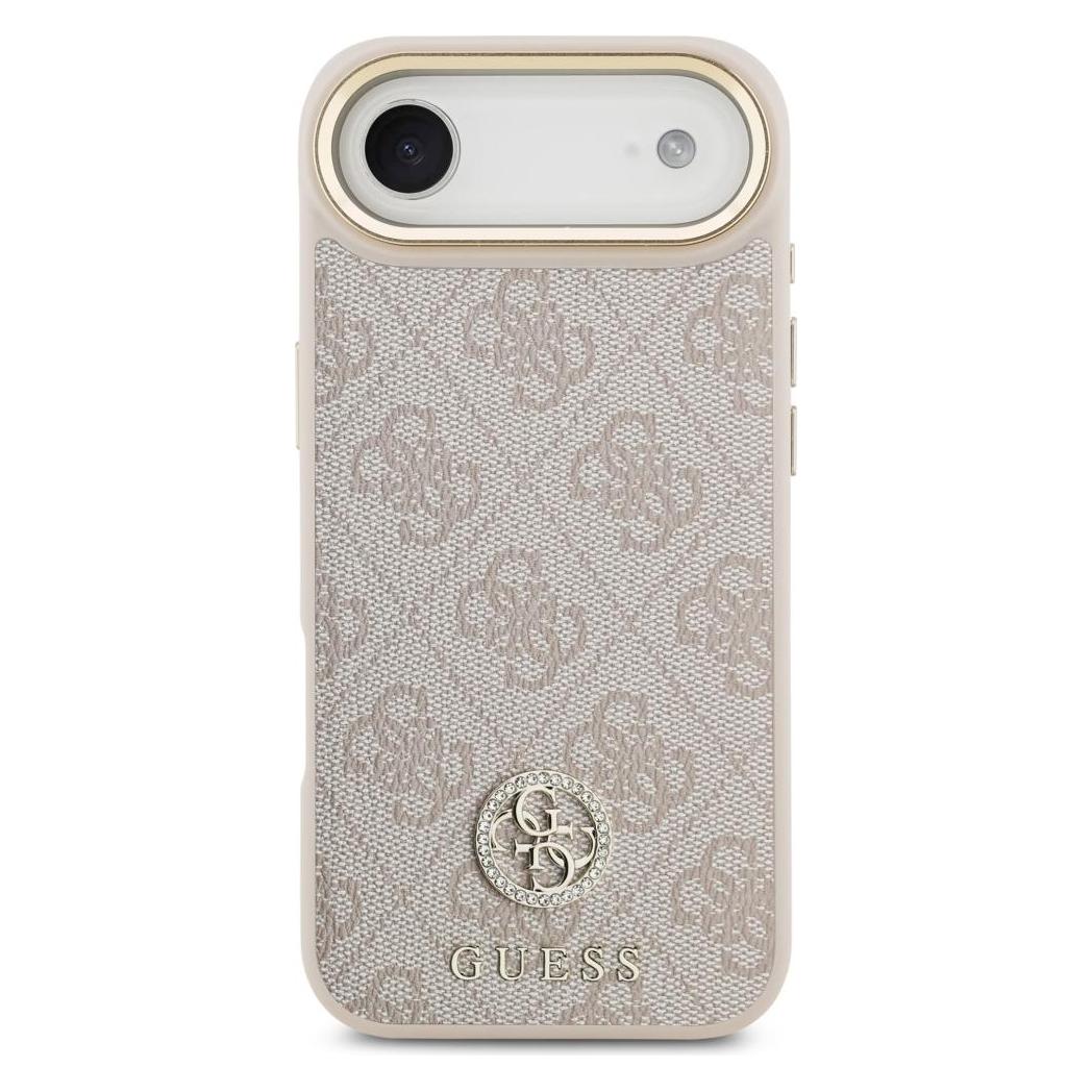 Guess - Hardcase 4G Strass Logo & Big Strap (GUHMP17MP4G4DCSP) - iPhone 17 Air - Pink (Apple iPhone 17) (GUE005073)