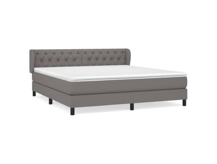 Makastle Boxspringbett mit Matratze Dunkelgrau 160x200 cm 100% Polyester Stoff