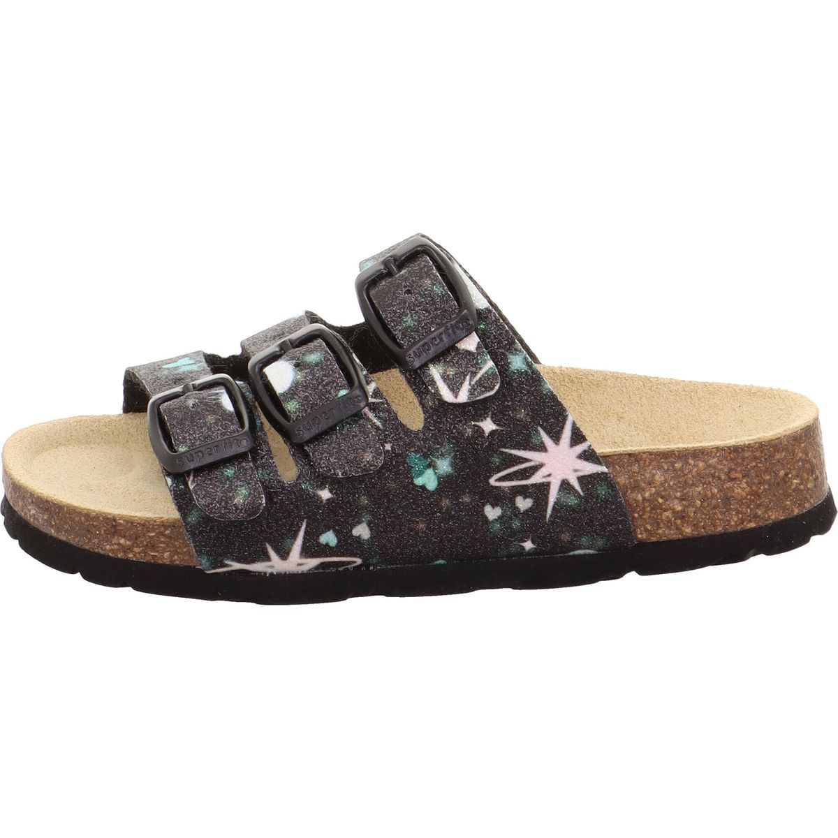 Superfit Fussbettpantoffel schwarz/mehrfarbig (0050) 39 1-800113-0050-39