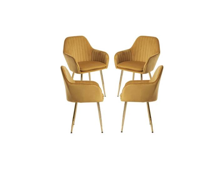 4er Set Stühle Chic Golden - Senf