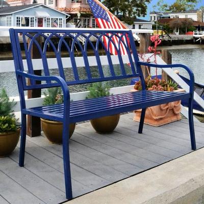 Innova Hearth & Home Inc Lakeside Steel Outdoor Bench , Black/Gold