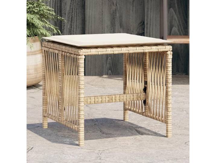 Lot de 4 Tabourets de Jardin avec Coussins Chaises de Patio Sièges de Terrasse Meubles d'Extérieur Arrière-cour 365059