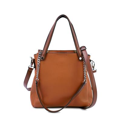 Henkeltasche HARPA "GABBIE", Damen, Gr. B/H/T: 10cm x 28cm x 28cm, braun (cognac), Lederimitat, unifarben, Taschen, mehrere Fächer