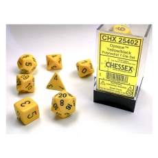Chessex Würfel - Opaque Yellow/black (7-Würfelset) 292478