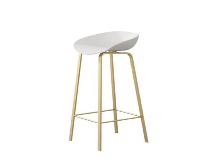 9bbhfJw4R Höhenhocker Schwarz/weißer Barhocker-Sitz, Hochstuhl, goldene Beine(Weiß,Mittel)