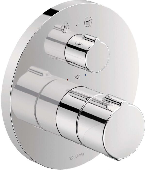 Duravit C.1 Brausethermostat C14200014010 chrom, 2 Verbraucher, Ab- und Umstellung