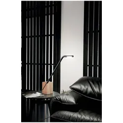 Fabas Luce Viktor Tischleuchte LED 1x7W Metall und Holz Schwarz
