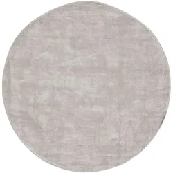 Teppich La Belle aus Viskose, rundes Design, modern, grau, Ø 250 cm, weich und pflegeleicht