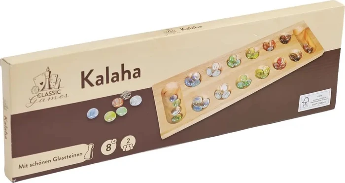 Kalaha Gesellschaftsspiel mit flachen Glassteinen, für Kinder ab 8 Jahren, Brettspiel