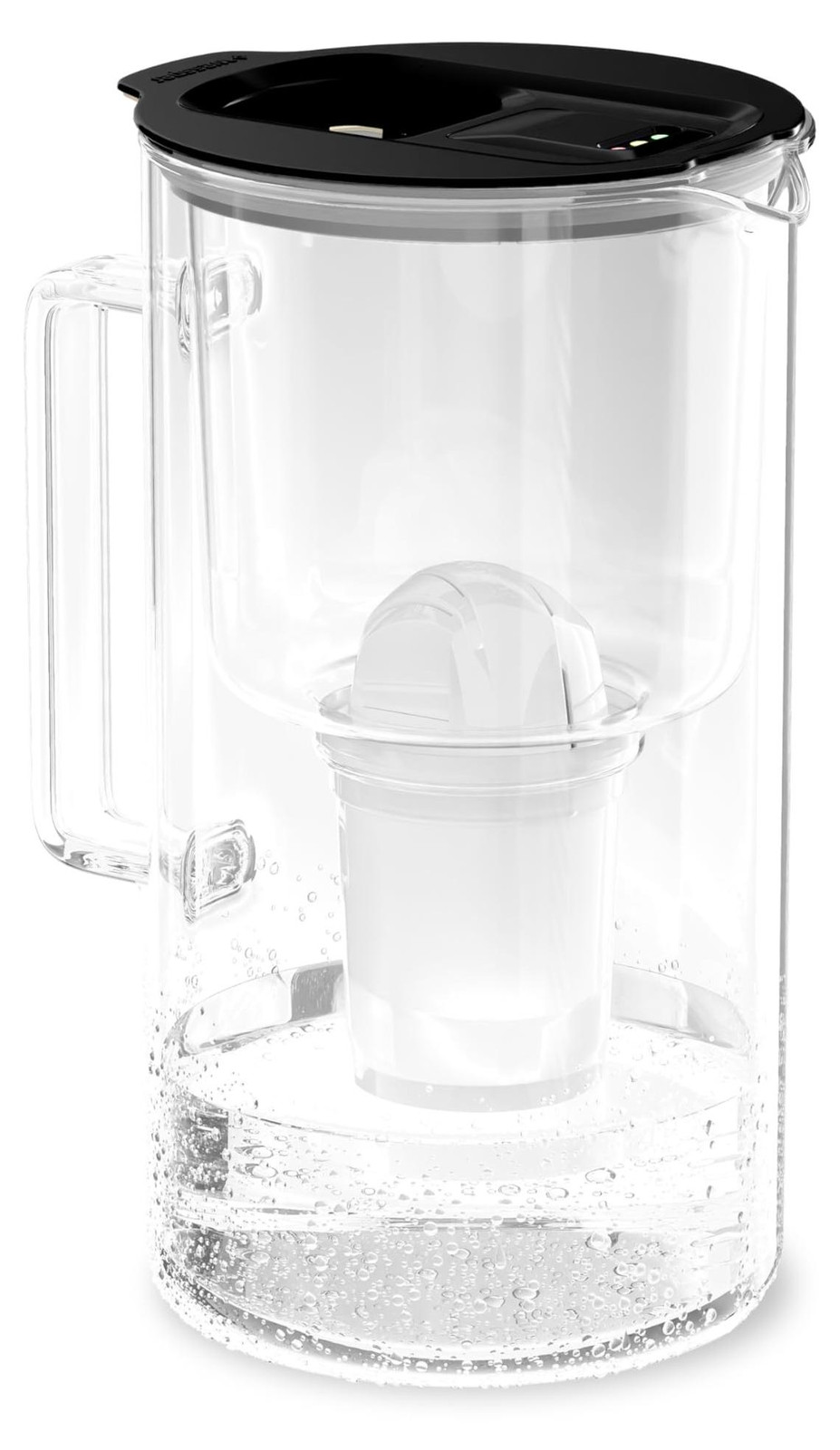 Dripio Waterfilterkan van glas met LED-display, zwart, 2 liter