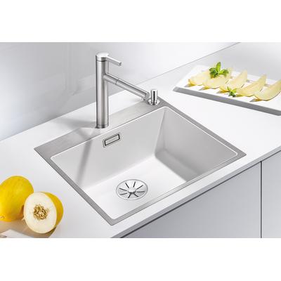 Granitspüle BLANCO "SUBLINE 500-IF/A SteelFrame", weiß, B:54,3cm, Verbundwerkstoff, Küchenspülen, aus SILGRANIT
