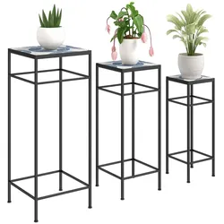 Outsunny 3er-Set Pflanzenständer, 71 cm hoch Blumenständer für Innen Außen