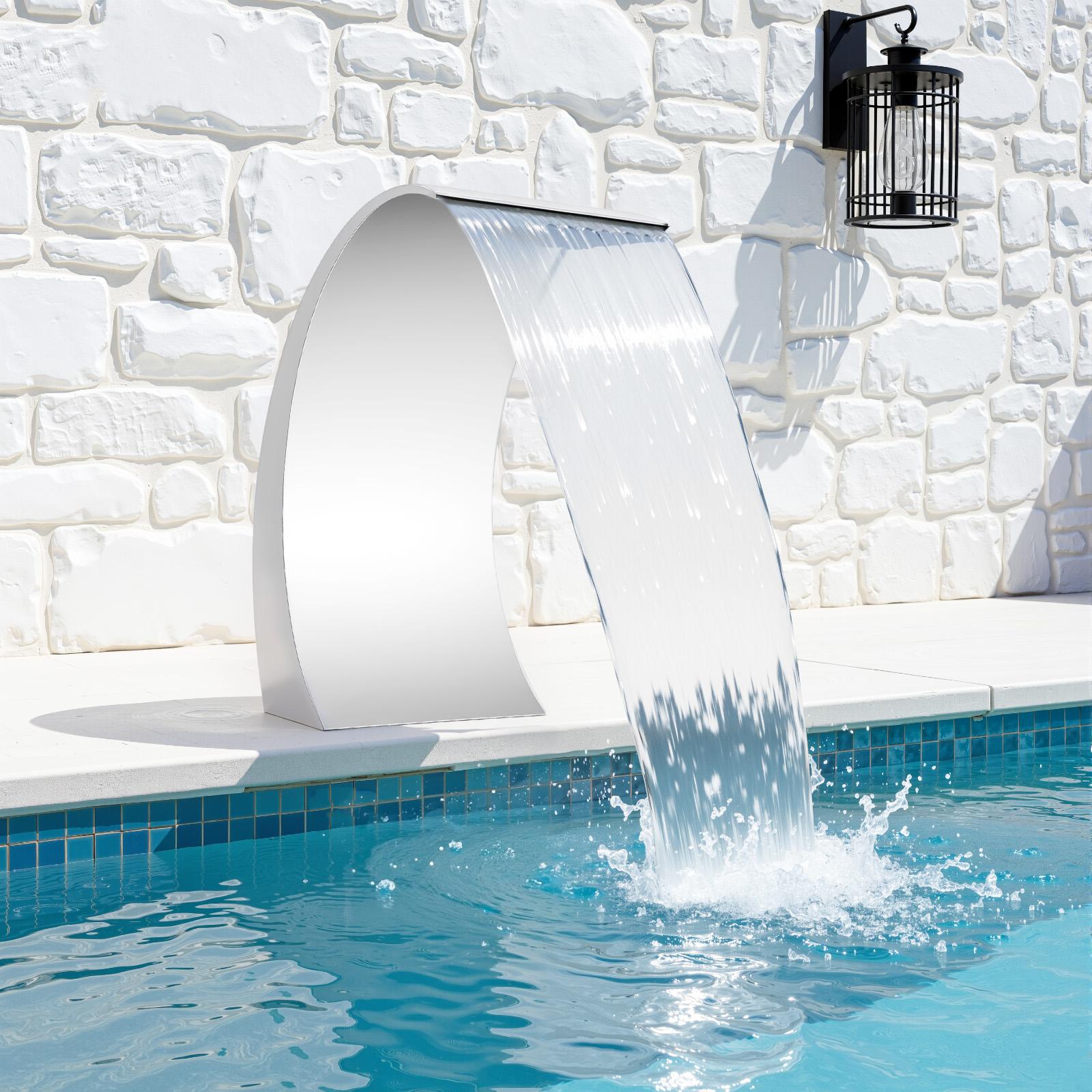 Schwimmbadbrunnen "Waterval", hellgrau - 30x60 cm - Edelstahl