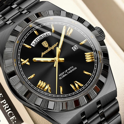 Uplifted Finds Poedagar Luxury Business Men Watch With Week And Date Display black black