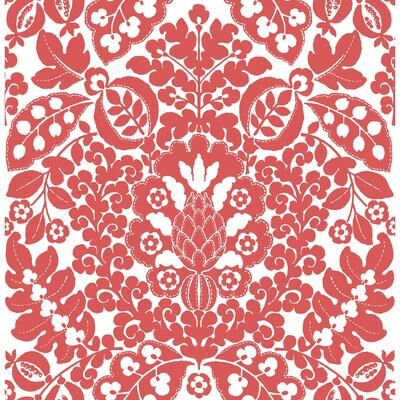 A-Street Prints Marni Red Fruit Damask Wallpaper