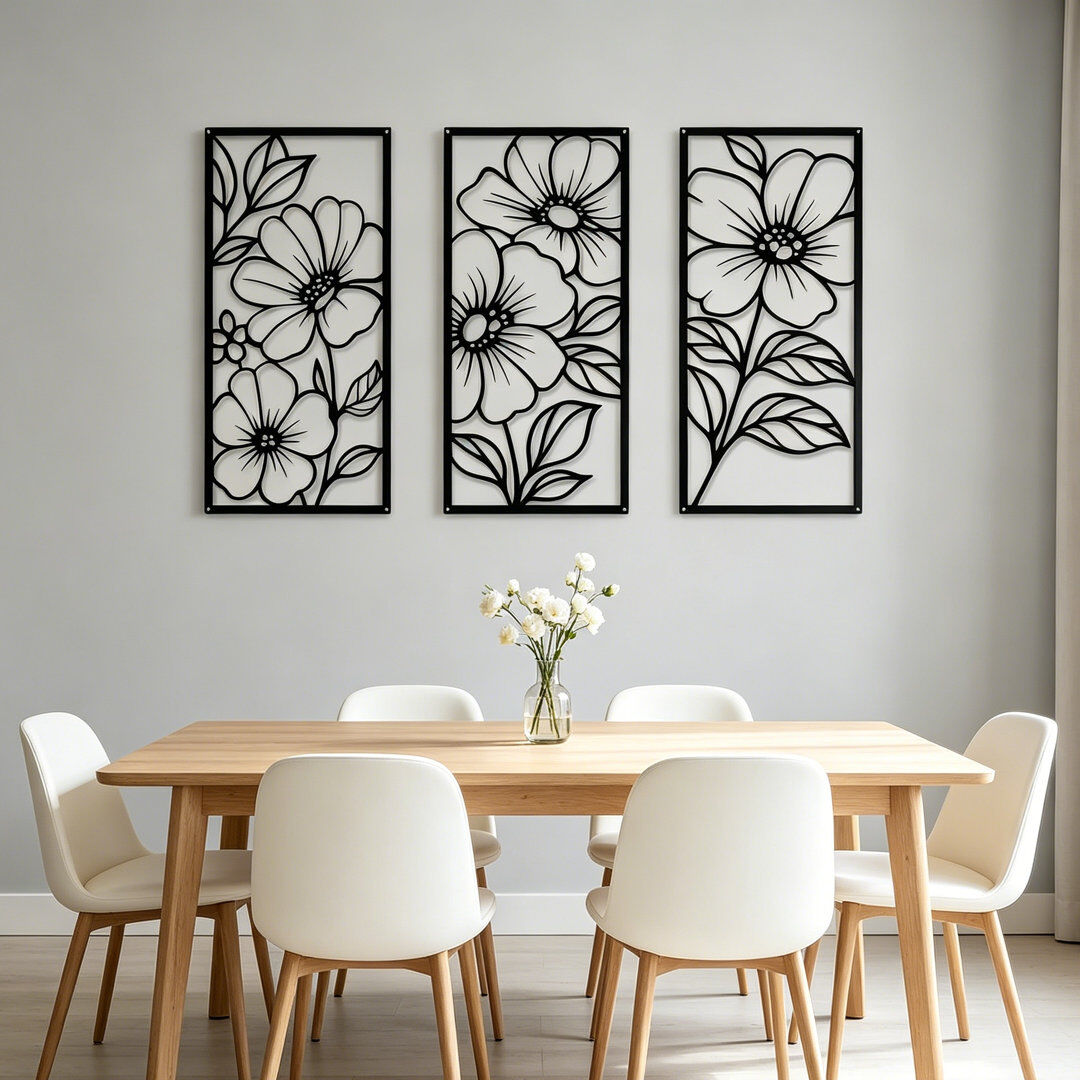 Brayden Studio Plants & Flowers Wall Decor Black 43cm H X 20cm W