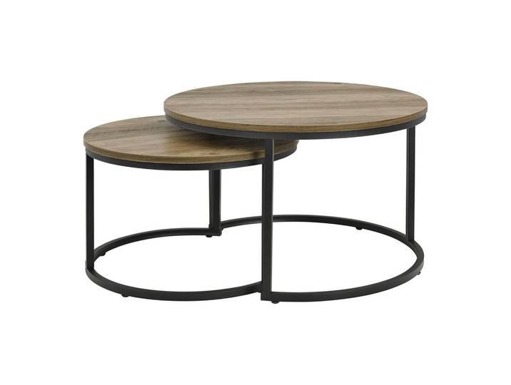 [en.casa] Couchtisch Christchurch im 2er Set, Braun, Holzwerkstoff, 74x47x74 cm, Wohnzimmer, Wohnzimmertische, Couchtische