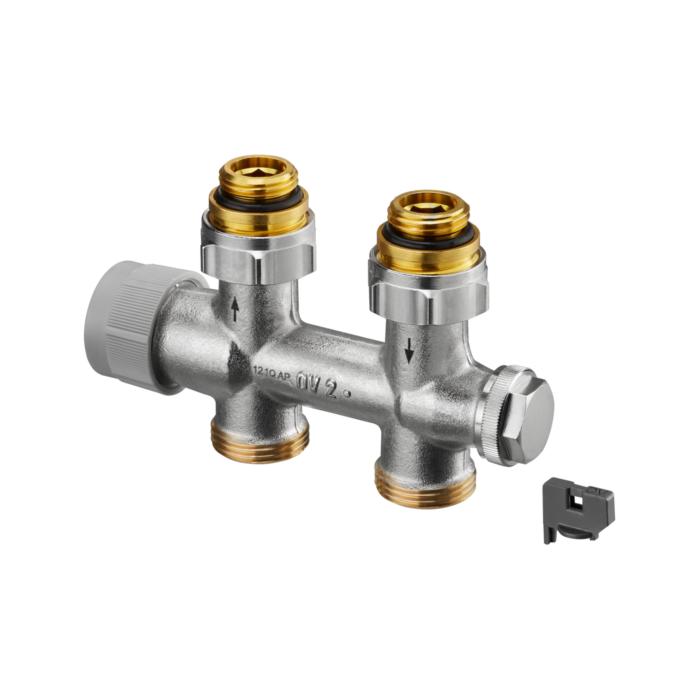 Oventrop Multiblock TQ Anschlussarmatur 1184073 Zweirohrarmatur, Durchgang, für Heizkörper G 1/2 IG