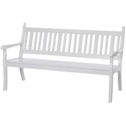 PROREGAL Gartenbank Aruba | 3-Sitzer | Weiß | HxBxT 88x160x69cm | UV-beständiger Kunststoff | Parkbank Sitzbank Gartenbänke Balkon Terrasse