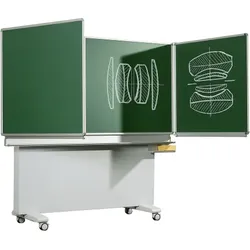 Klappschiebetafel, Schultafel aus Stahl, Serie MST, grün