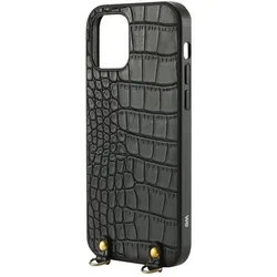 We-Vibe We Coque de protection AVEC TOUR DE COU APPLE IPHONE 12 Noir: Design effet croco (Apple iPhone 12), Smartphone Hülle, Schwarz