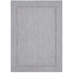 Balkonteppich Einfarbig Wetterfest Waschbar Strapazierfähig Terrasse Garten Schadstoffgeprüft Silber 240x340 cm – ALSTER von Kadima Design