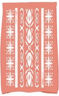 E by Design 18 x 30 Inch Cuban Tile 2 Geometric Print Hand Towel