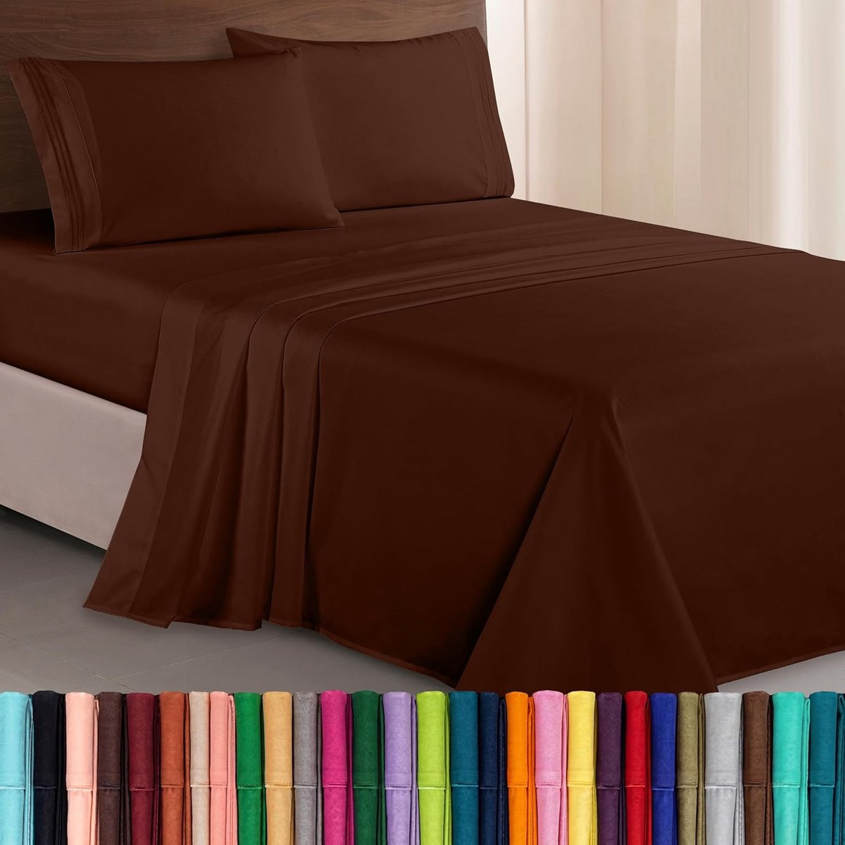 Luxe Microvezel Lakenset Chocoladebruin - Full Maat