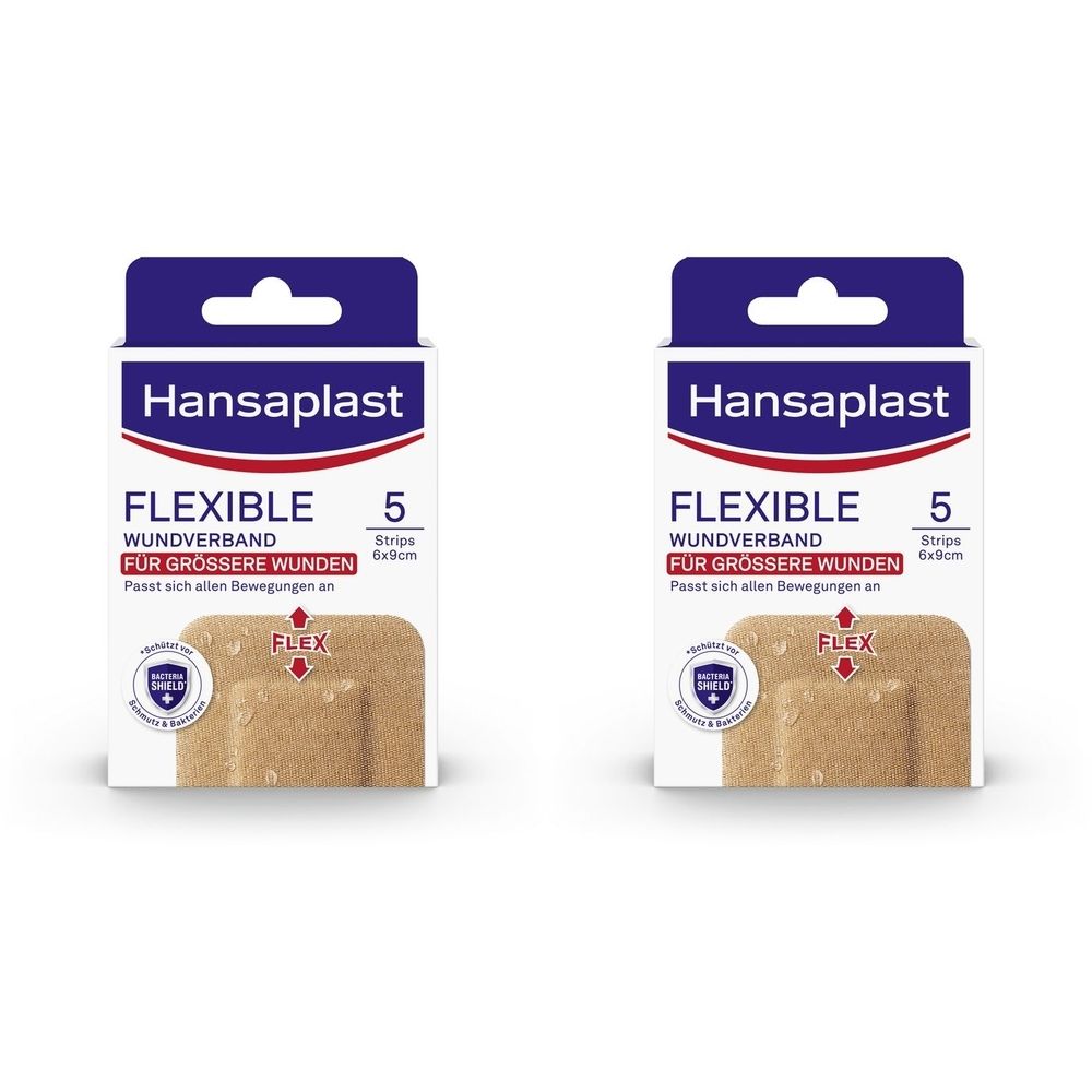Hansaplast Flexible Wundverband 6x9,5 cm Strips 2x 2x5 St Pflaster