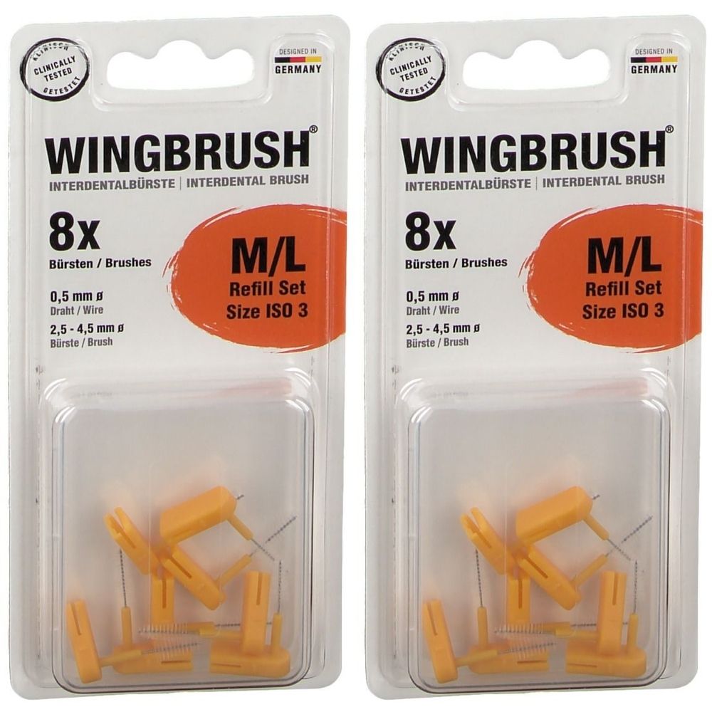 Wingbrush REF SET INT 3M/L x2 2x8 St Zahnbürste