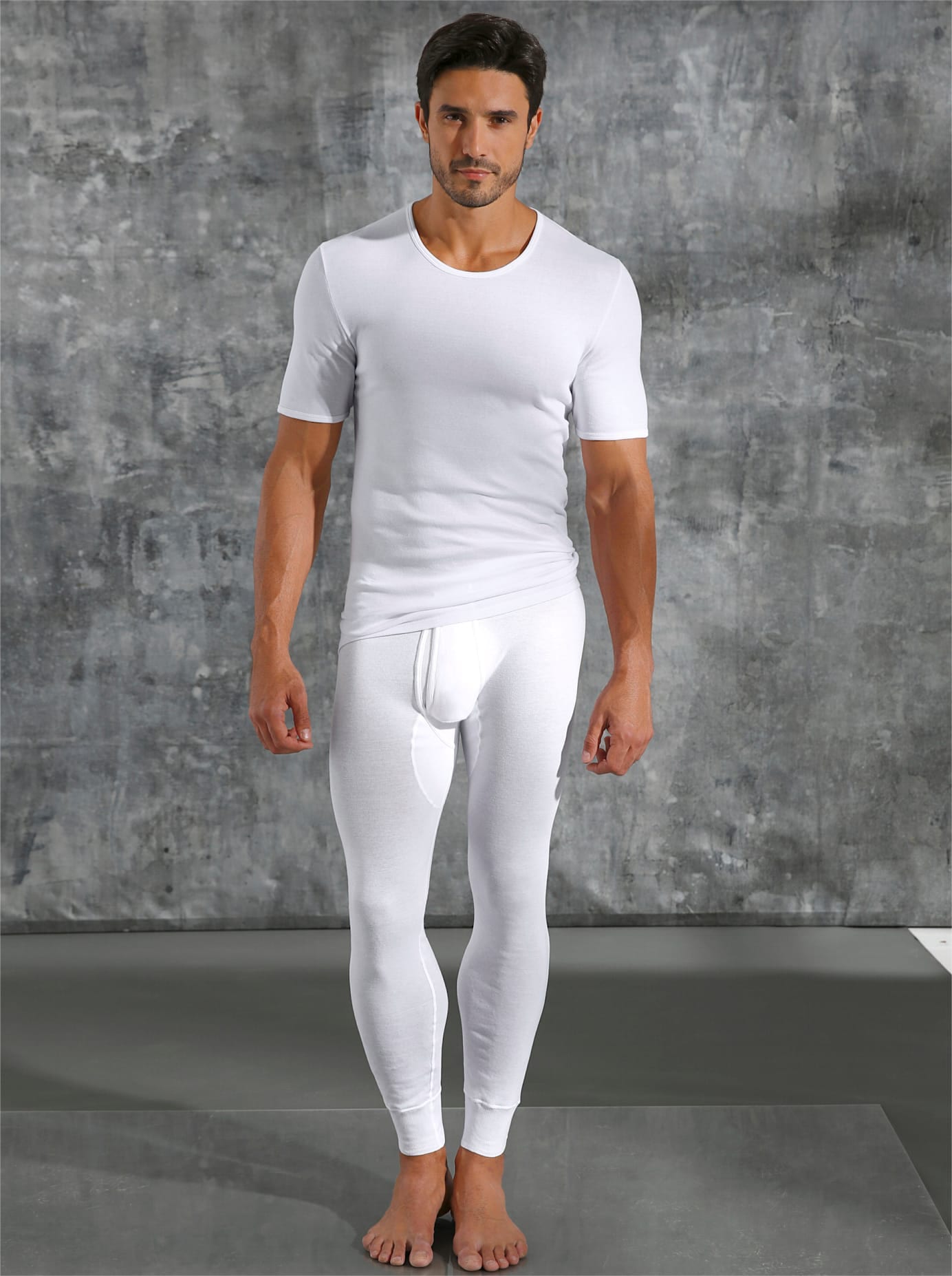 Lange Unterhose SCHIESSER, Herren, Gr. 10, 1 Stk., weiss (weiß), 100% Baumwolle, Unterhosen Lange Unterhose weiß 10, 1 Stk.