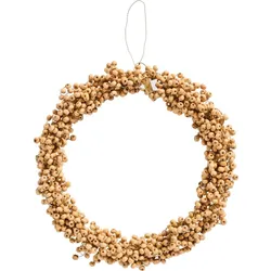 IB Laursen Kranz mit Holzperlen Stillenat handgefertigt, Ø 22 cm, Höhe 3 cm, natur