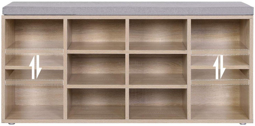 Brayden Studio 10 Pair Shoe Storage Bench Brown;Gray 10