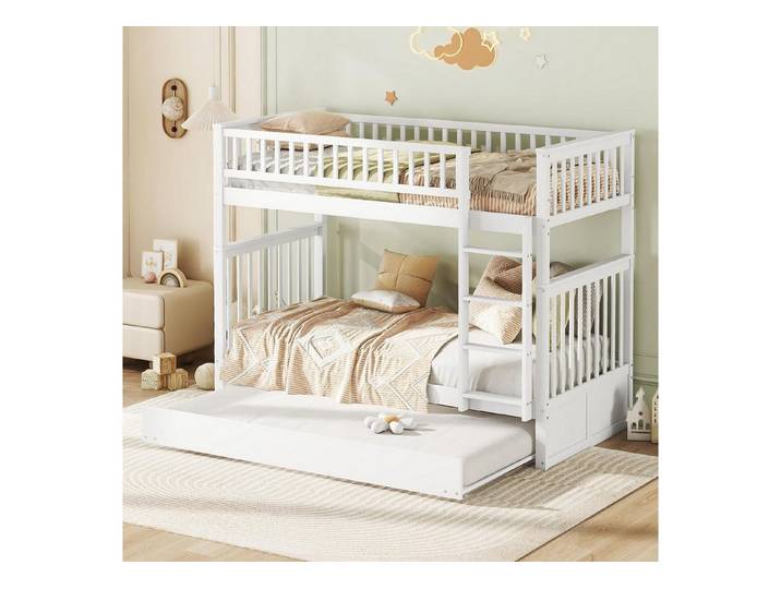 LuxusKollektion Hochbett Hochbett 90x200 mit Ausziehbett (1-St)