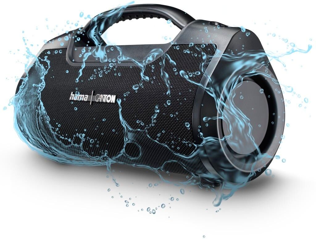HAMA Bluetooth-Lautsprecher "Bluetooth-Lautsprecher 60W (App, Party Box wasserfest IPX6, PowerPack)", schwarz, B:31cm H:17,2cm T:12cm, Lautsprecher, Outdoor, tragbar, App-Steuerung, kabellos, Ladefunktion