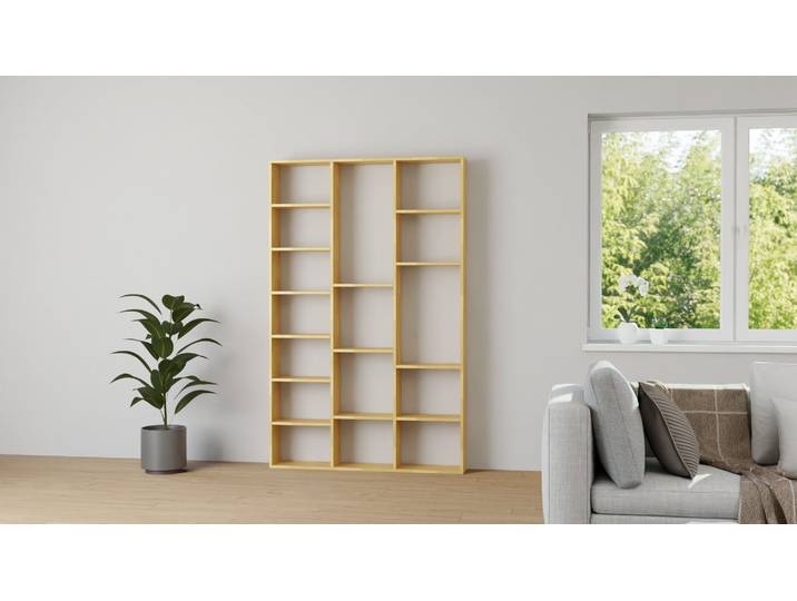 Hohes Bücherregal nach Maß Buche Natur geölt