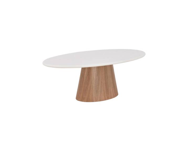 VanDerken Esstisch, Weiß, Eiche, Holz, Esche, furniert, oval, Säule, 120x76x220 cm, Esszimmer, Tische, Esstische, Esstische oval
