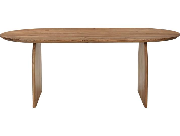 Esstisch SIT Malmö aus Akazie 200x100 cm mit markantem Holzgestell , beige (natur, natur, natur), B:200cm H:76cm T:100cm, Akazie massiv, Tische, Esstisch, 5 cm starke Akazienplatte mit natürlicher Maserung als Unikat