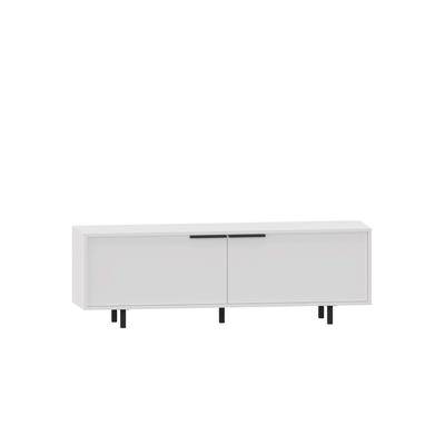 Lowboard OTTO HOME "Dinant TV-Board mit 2 Klappen, Füße und Griffe aus Metall", weiß, B:150cm H:50cm T:38cm, Holzwerkstoff, Sideboards, Lowboard, TV-Kommode mit 2 Klappen, Kabeldurchführung, Breite 150 cm, Höhe 50 cm