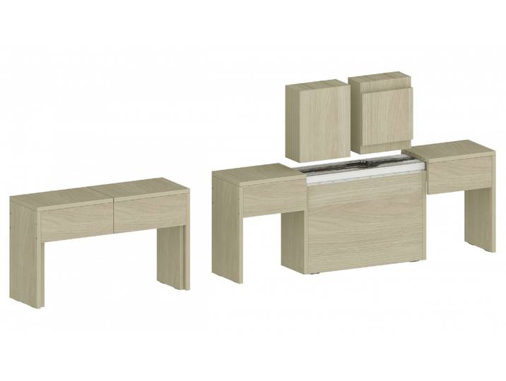 Sitzgruppe HOME AFFAIRE Praktika , beige (ulme), B:290cm H:45cm T:25cm, Sitzmöbel-Sets, Sitzgruppe, Je Bank ausziehbar bis 290 cm