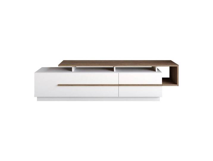 Calicosy Tv-Möbel mit 2 Klapptüren 38,9/180/46,4 cm, Weiß, 38.9x46.4x171 cm, Wohnzimmer, TV Möbel, Lowboards, Lowboards stehend