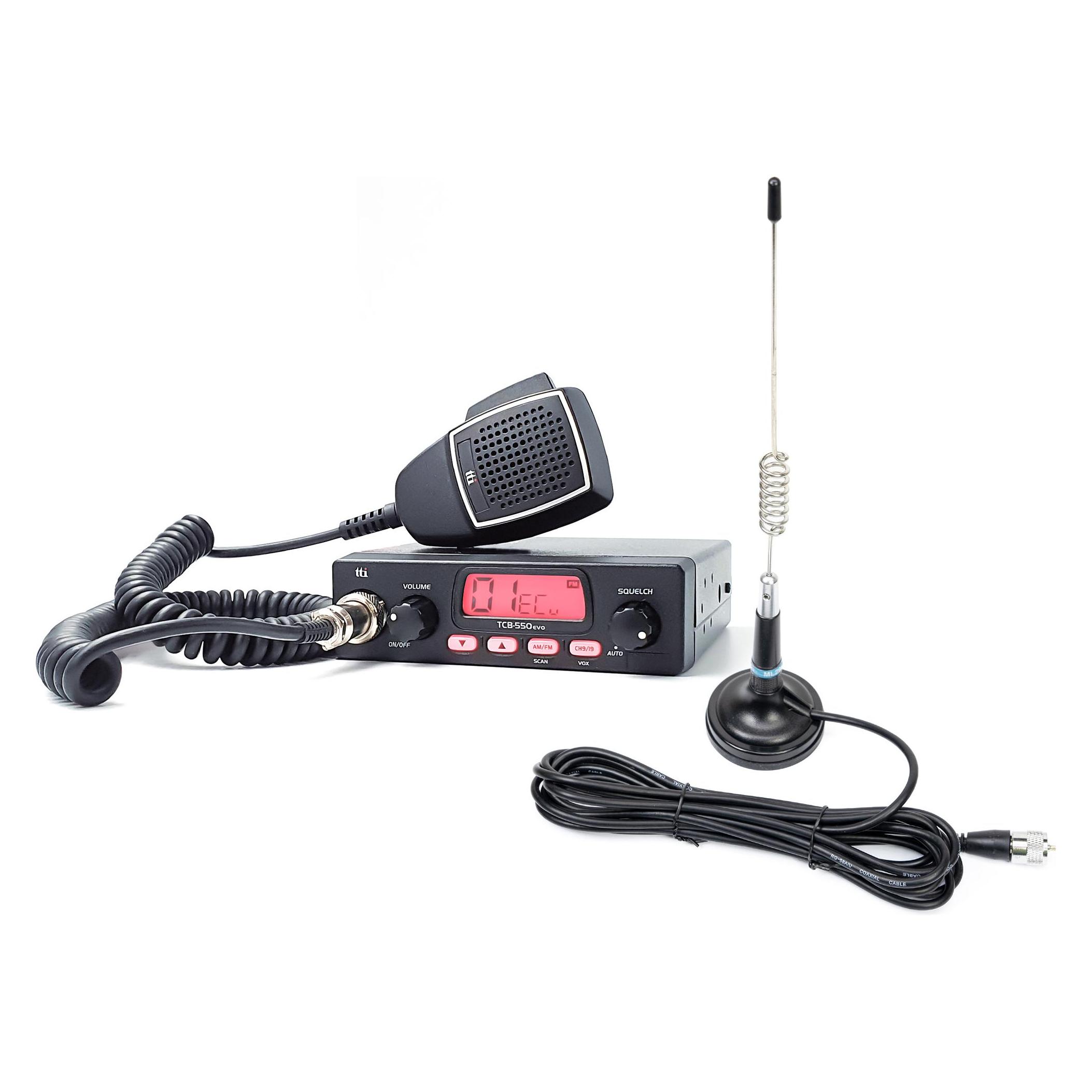 PNI CB TTi TCB-550 EVO Funkpaket + ML29 CB-Antenne, Länge 34 cm (TTI-PACK70)
