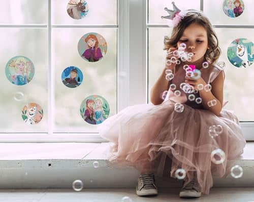 Komar Disney Frozen Royal Bubbles raamsticker voor de kinderkamer, 2 vellen, 30 x 30 cm
