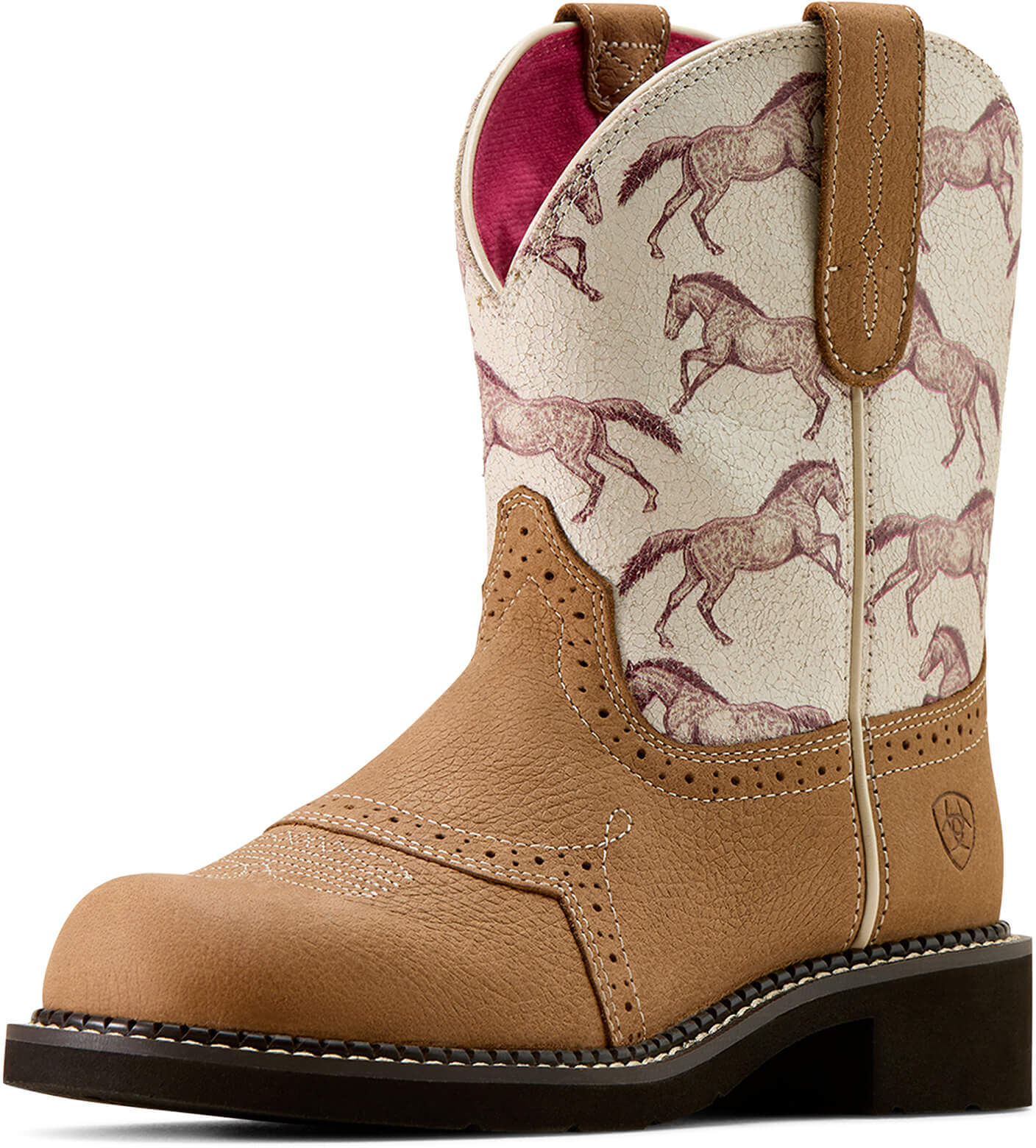 Women's Fatbaby Heritage Farrah Cowgirl Boots in Dusted Brown Sepia Stampede, Size: 5.5 B / Medium by Ariat