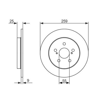 BOSCH Bremsensatz, Scheibenbremse Bremsensatz-Hinterachse COATED DISC / STANDARD ik3ebynju5 Hinterachse voll 259mm 9mm für CARRARO PONTIAC TOYOTA SUBA