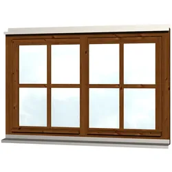 Skan Holz Doppelfenster für Carports-nussbaum