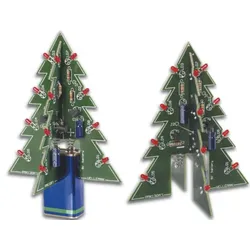 Whadda Lötbausatz DIY, 3D-Weihnachtsbaum, 16 blinkende rote LEDs, ab 9 Jahren